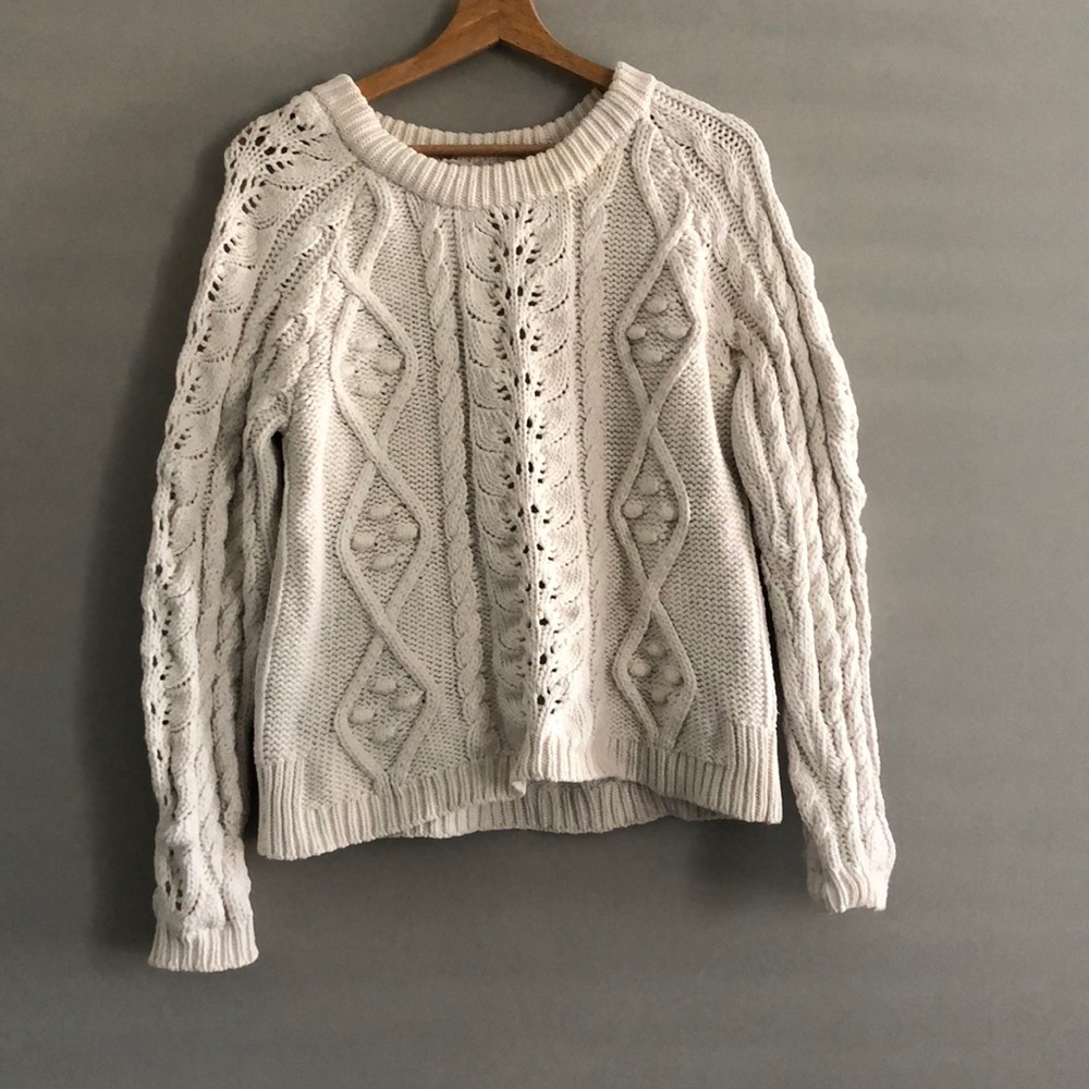 anthro cableknit sweater